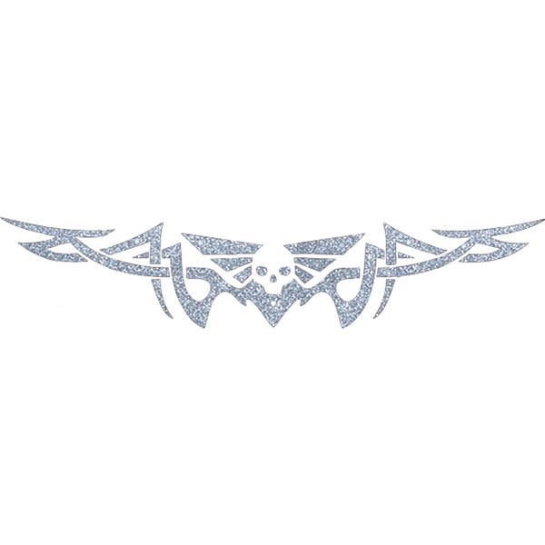 Sticker carrosserie tattoo argent tete mort Cadox