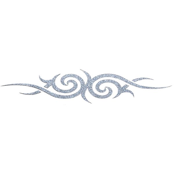 Sticker carrosserie tattoo argent tribal 1 Cadox
