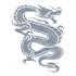 Autocollant voiture tatouage dragon argent Cadox
