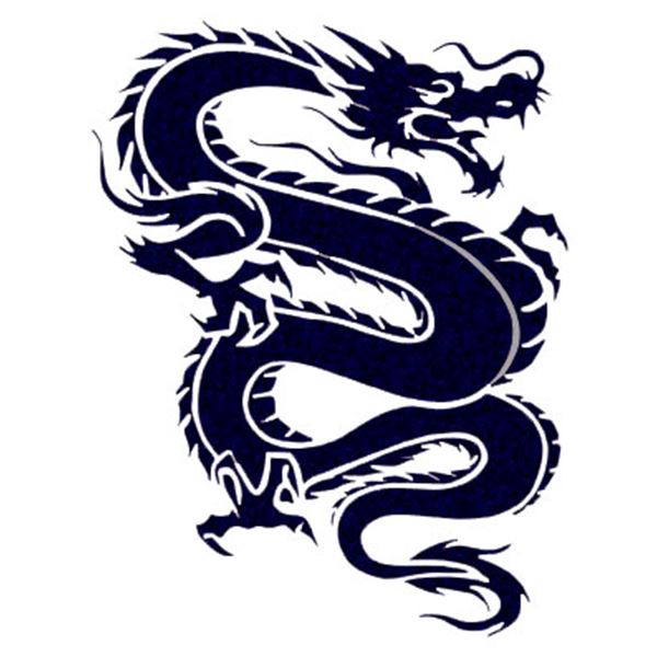 Sticker carrosserie tattoo dragon noir Cadox