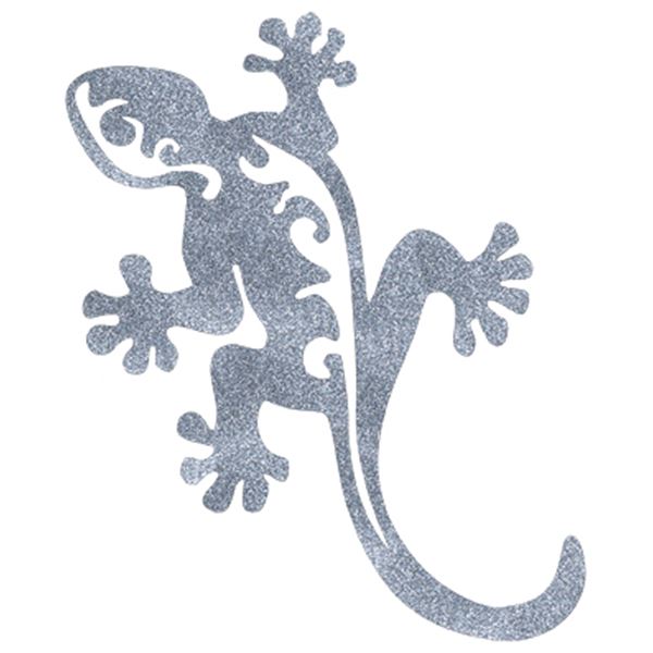 Sticker carrosserie tatouage métal Geckos argent Cadox