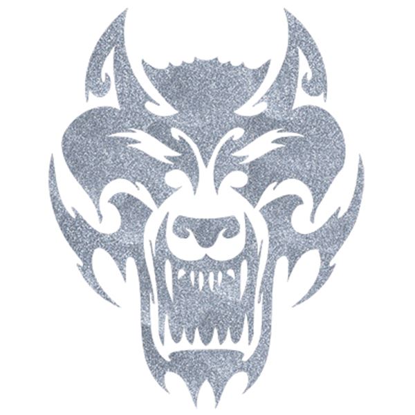 Adhésif Cadox tatouage métal Loup argent