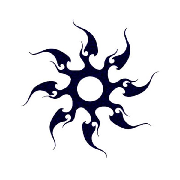 Autocollant voiture tatouage métal Soleil noir magique Cadox