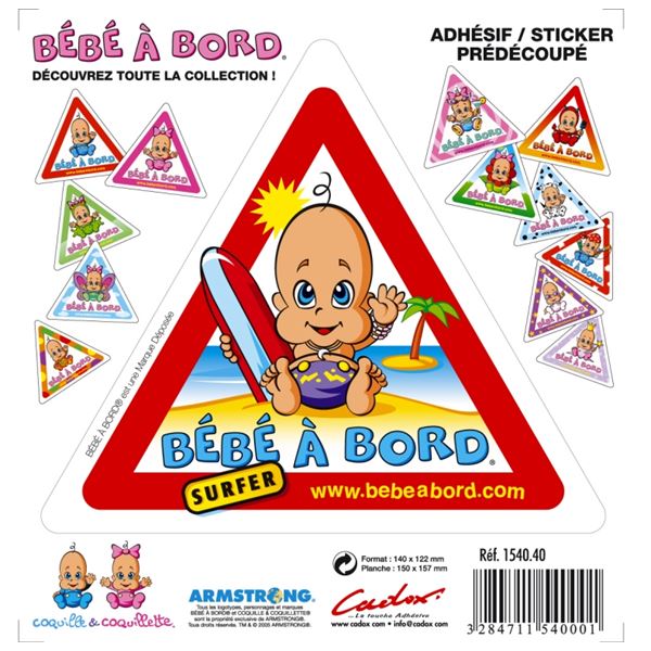 Adhésif Bébé à Bord Surfer