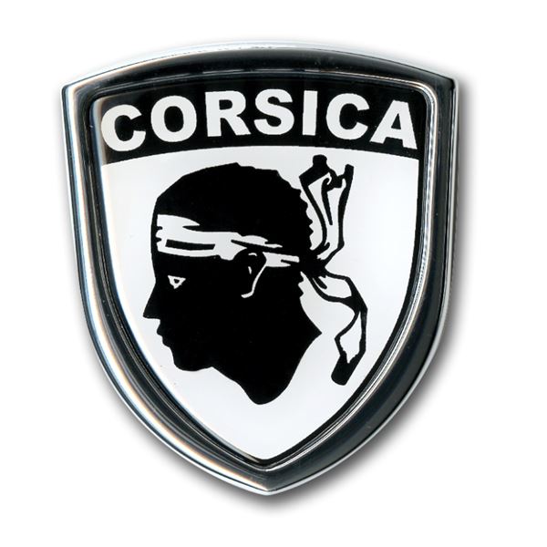 Autocollant voiture emblème chromé Corsica Cadox