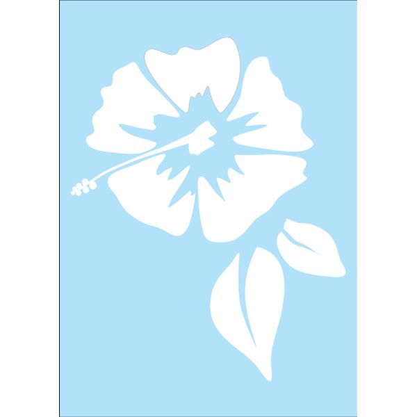 Sticker carrosserie hibiscus blanc Cadox