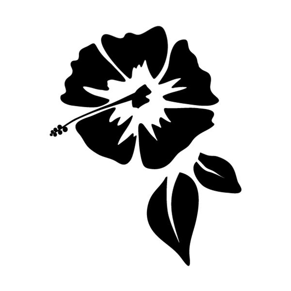 Sticker carrosserie hibiscus noir Cadox