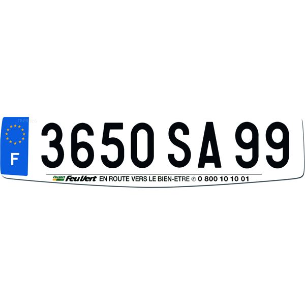 Plaque immatriculation alu Confort 520 x 120 mm (ancien système)