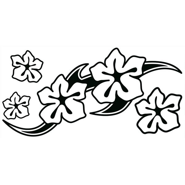 Autocollant voiture Hibiscus blanc Cadox