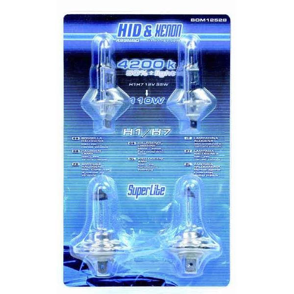 2 ampoules de feu H1+2 ampoules H7 55W look xenon bleuté