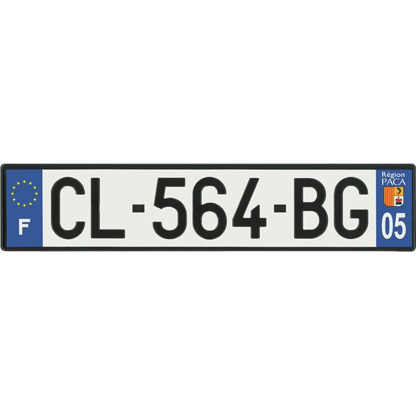 Plaque immatriculation alu basic 520 x 110 mm département 05