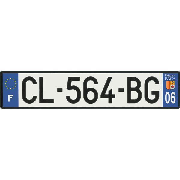 Plaque immatriculation alu basic 520 x 110 mm département 06