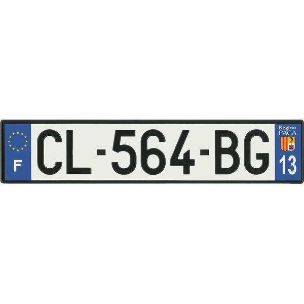 Plaque immatriculation alu basic 520 x 110 mm département 13