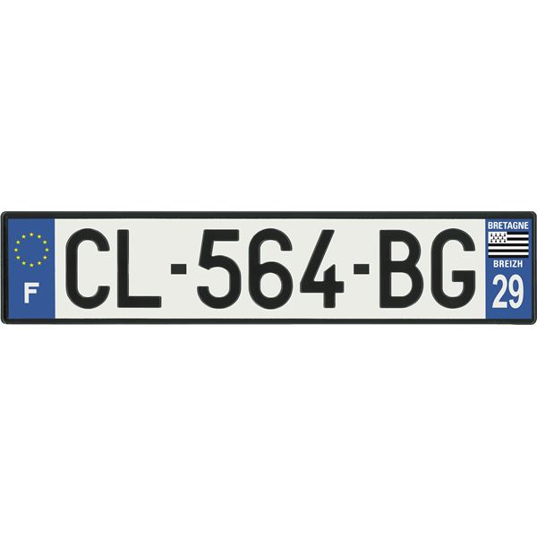 Plaque immatriculation alu basic 520 x 110 mm département 29