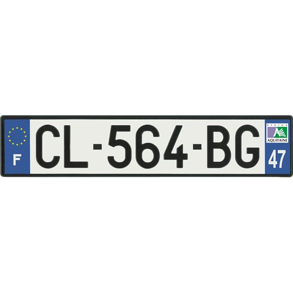 Plaque immatriculation alu basic 520 x 110 mm département 47
