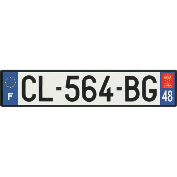 Plaque immatriculation alu basic 520 x 110 mm département 48