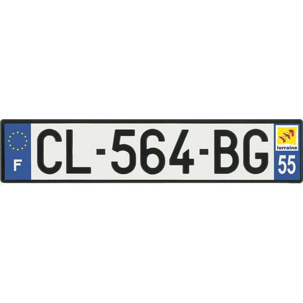 Plaque immatriculation alu basic 520 x 110 mm département 55