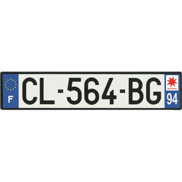 Plaque immatriculation alu basic 520 x 110 mm département 94
