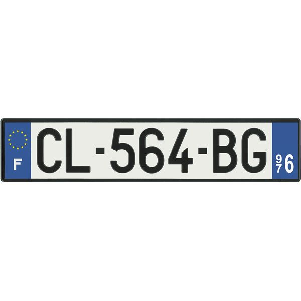 Plaque immatriculation alu basic 520 x 110 mm département 976