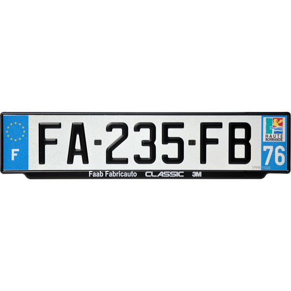 Plaque immatriculation alu basic 520 x 120 mm département 23