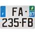 Plaque immatriculation alu confort 300 x 200 mm département 63