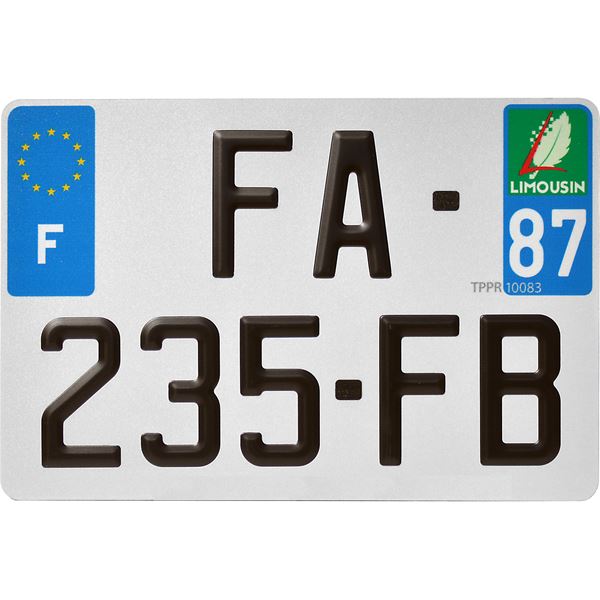 Plaque immatriculation alu confort 300 x 200 mm département 972