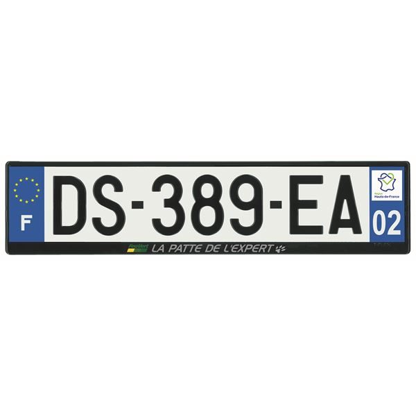 Plaque immatriculation alu basic 520 x 120 mm département 02