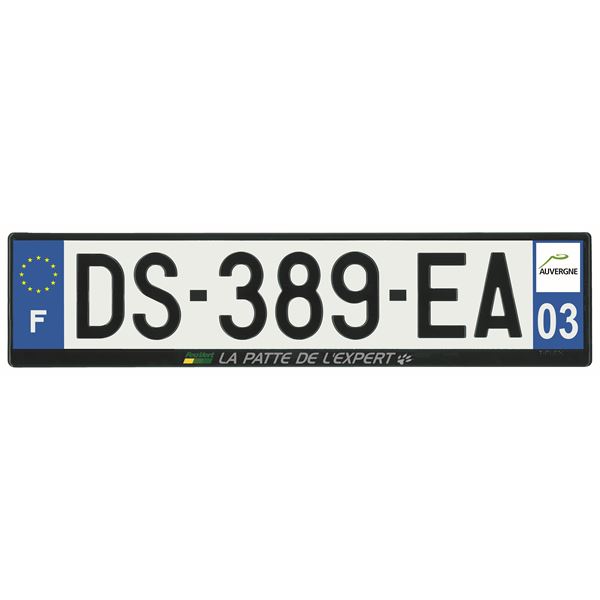 Plaque immatriculation alu basic 520 x 120 mm département 03