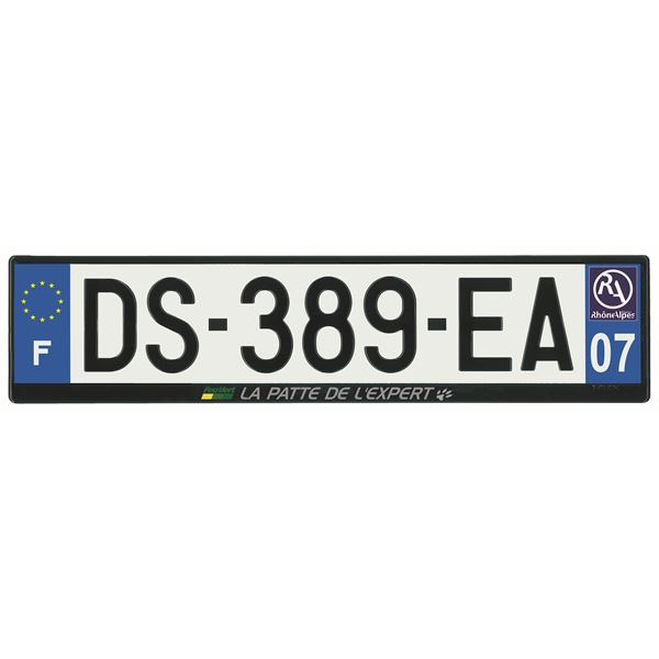 Plaque immatriculation alu basic 520 x 120 mm département 07