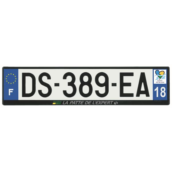 Plaque immatriculation alu basic 520 x 120 mm département 18