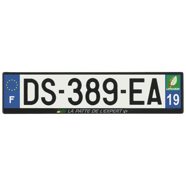 Plaque immatriculation alu basic 520 x 120 mm département 19