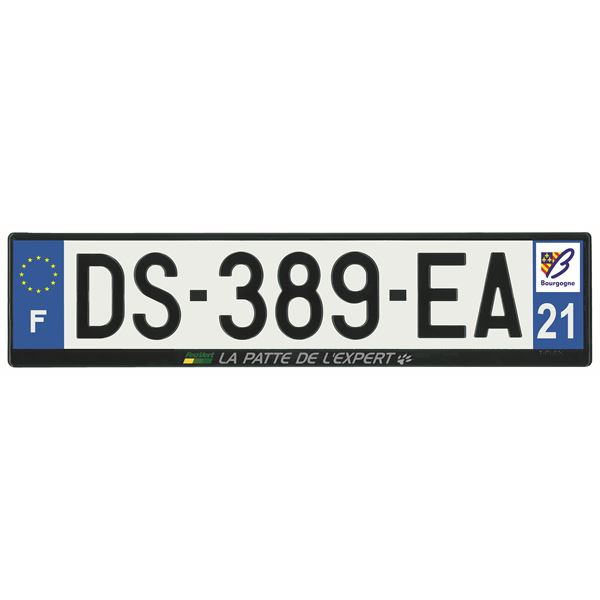 Plaque immatriculation alu basic 520 x 120 mm département 21