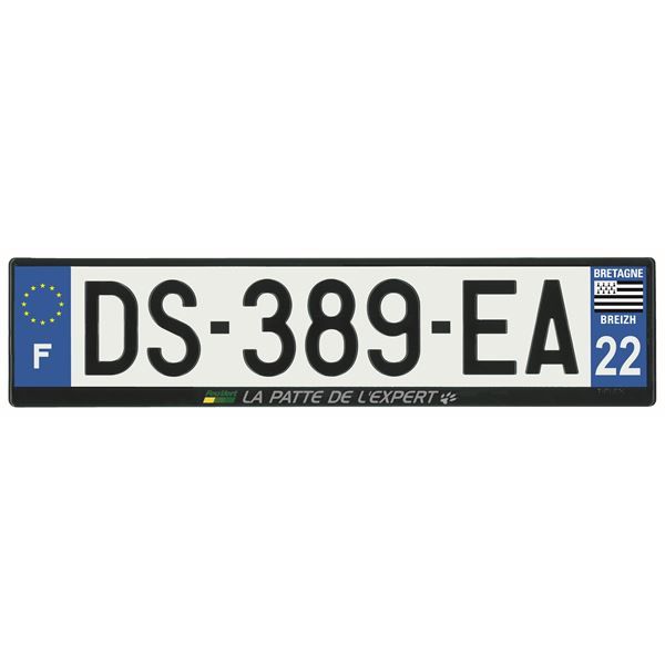 Plaque immatriculation alu basic 520 x 120 mm département 22