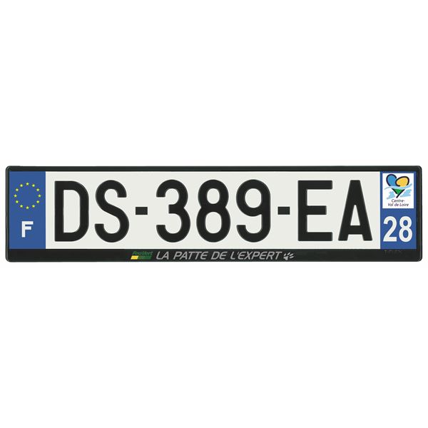 Plaque immatriculation alu basic 520 x 120 mm département 28