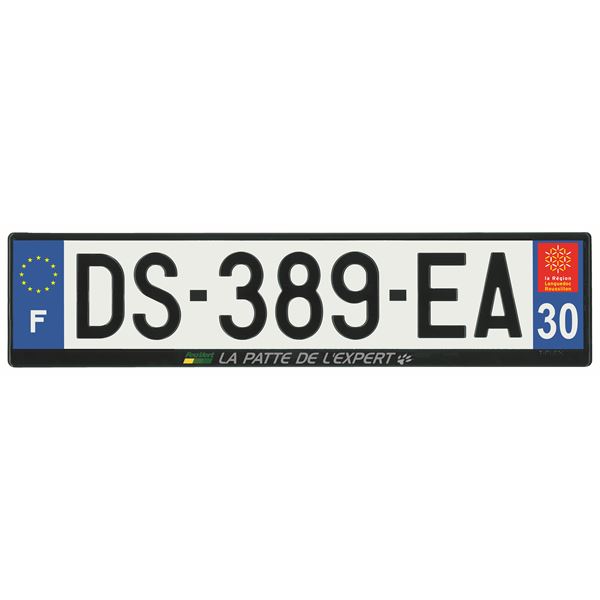 Plaque immatriculation alu basic 520 x 120 mm département 30