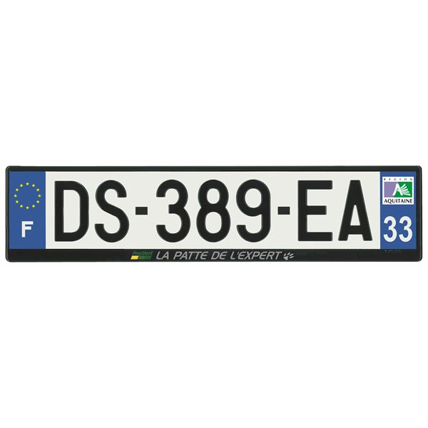Plaque immatriculation alu basic 520 x 120 mm département 33