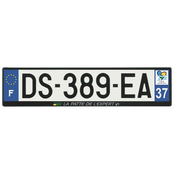 Plaque immatriculation alu basic 520 x 120 mm département 37