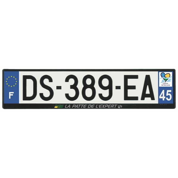 Plaque immatriculation alu basic 520 x 120 mm département 45