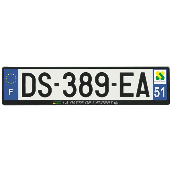 Plaque immatriculation alu basic 520 x 120 mm département 51