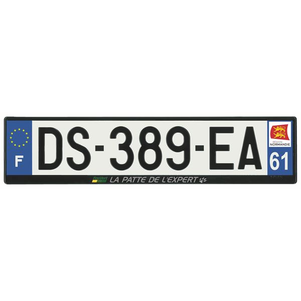 Plaque immatriculation alu basic 520 x 120 mm département 61
