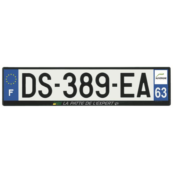 Plaque immatriculation alu basic 520 x 120 mm département 63