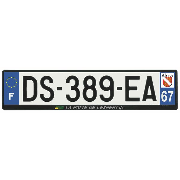 Plaque immatriculation alu basic 520 x 120 mm département 67