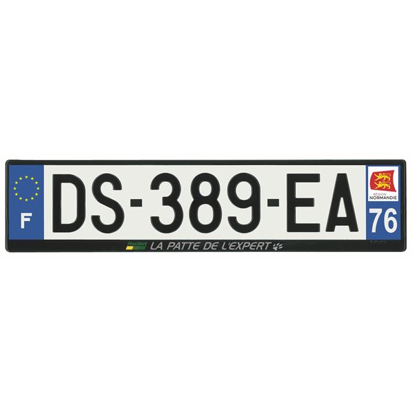 Plaque immatriculation alu basic 520 x 120 mm département 76