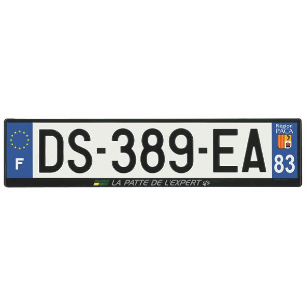 Plaque immatriculation alu basic 520 x 120 mm département 83