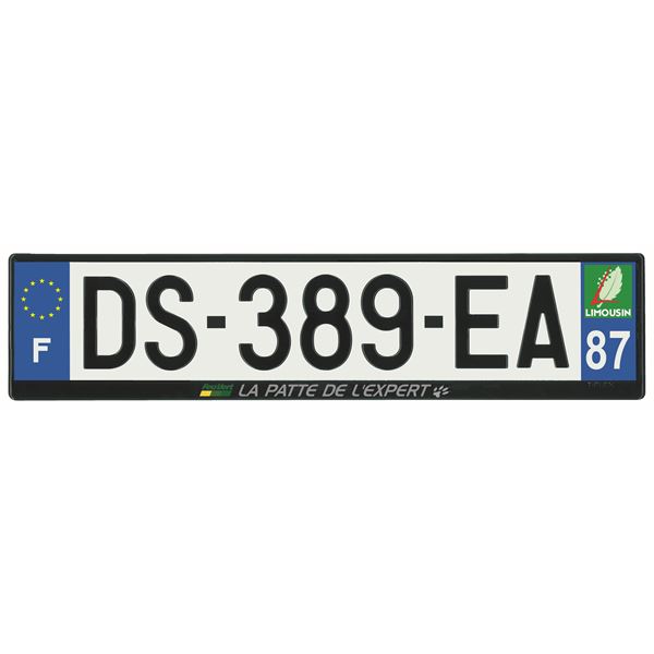 Plaque immatriculation alu basic 520 x 120 mm département 87