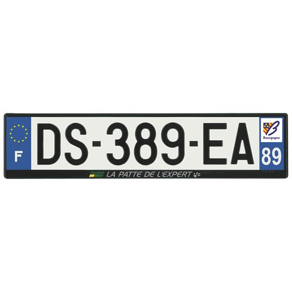 Plaque immatriculation alu basic 520 x 120 mm département 89