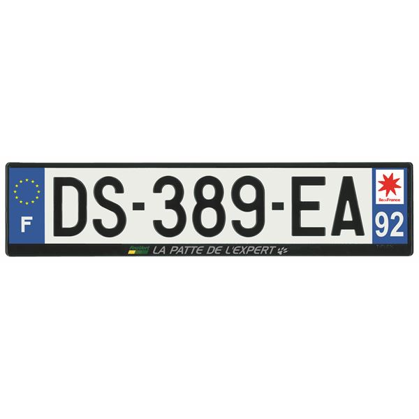 Plaque immatriculation alu basic 520 x 120 mm département 92