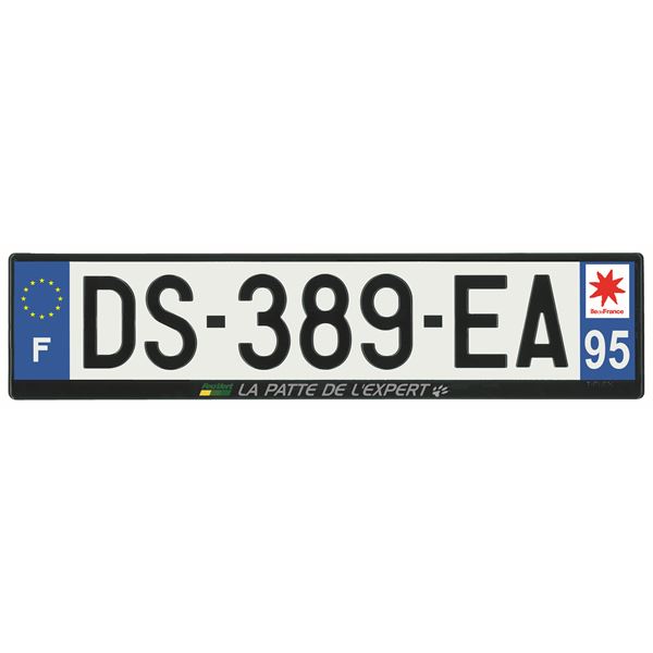 Plaque immatriculation alu basic 520 x 120 mm département 95
