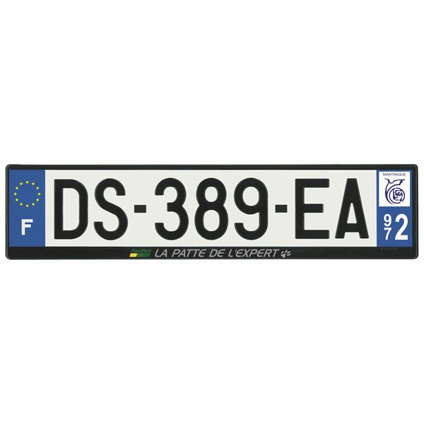 Plaque immatriculation alu basic 520 x 120 mm département 972