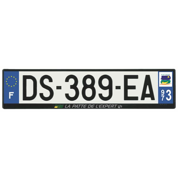 Plaque immatriculation alu basic 520 x 120 mm département 973